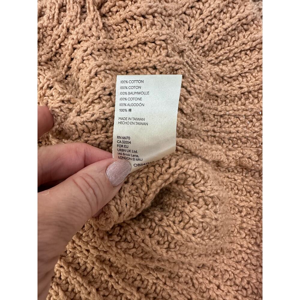 Free People Light Brown Chunky Knit Turtleneck Sweater XS - Picture 5 of 9